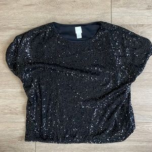 Sequins Black Top